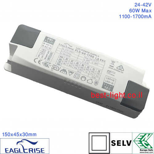 דרייבר לד אוניברסלי EagleRise FLS-60-1700 LA EXC 60W 300-1050mA