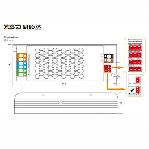 דרייבר רשת צר YSD C 48V 100W 2.1A