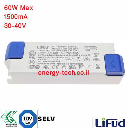 דרייבר זרם קבוע LIFUD 1500mA 30-40V 60W